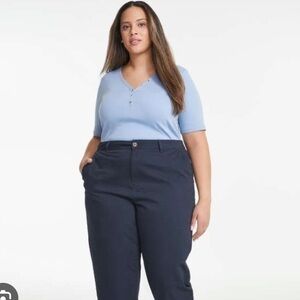 New Navy Blue Highrise Chinos